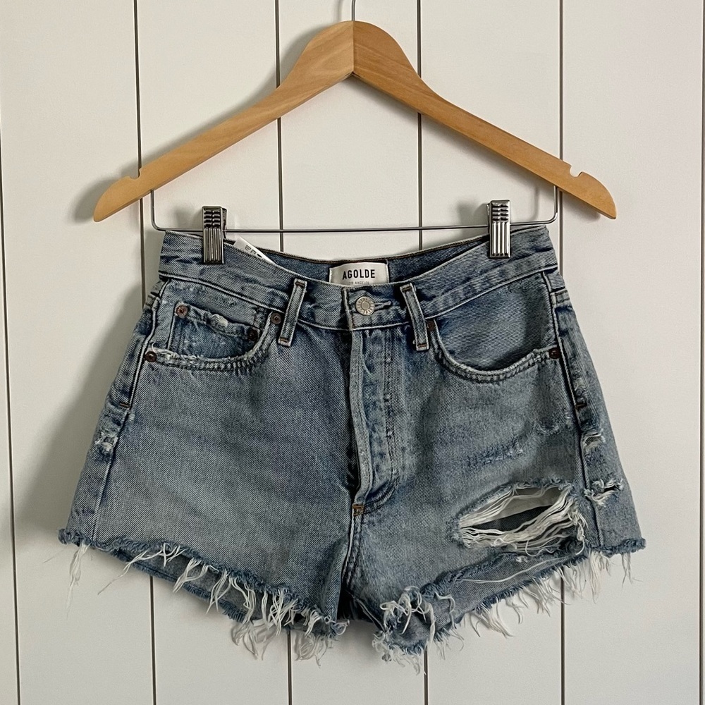 Agolde Parker Distressed Denim Shorts